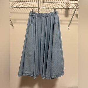 Molo Girl’s Chambray Blue A-Line Skirt Size 14-16 Years